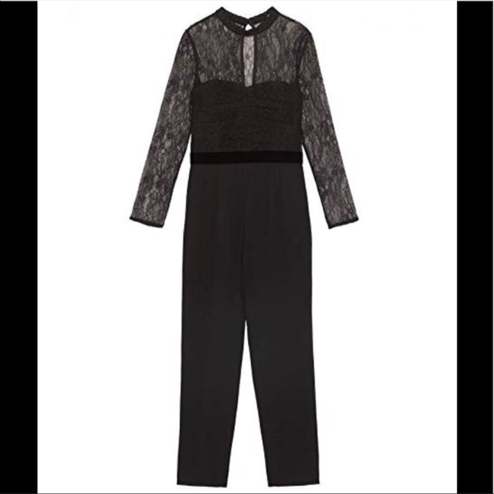 COPY - NWOT ZARA Black Lace Tuxedo Jumpsuit - Picture 9 of 9